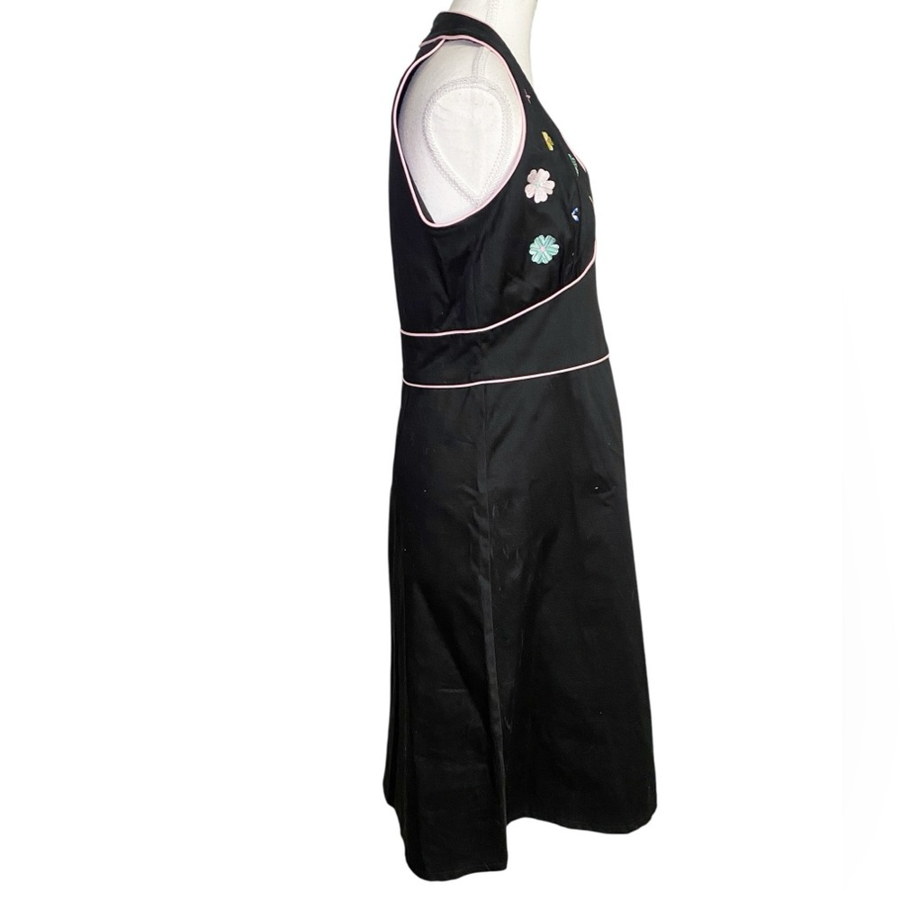 Sag Harbor Black Dress with Floral Embroidery - Picture 3 of 16